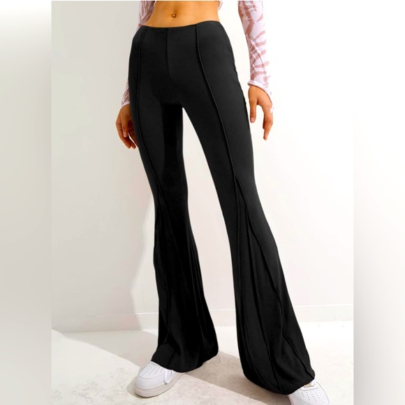 Women’s Bell Bottom, Flare Leg, Palazzo Dressy Stretch Trousers, Black,Sz Medium - Picture 1 of 8